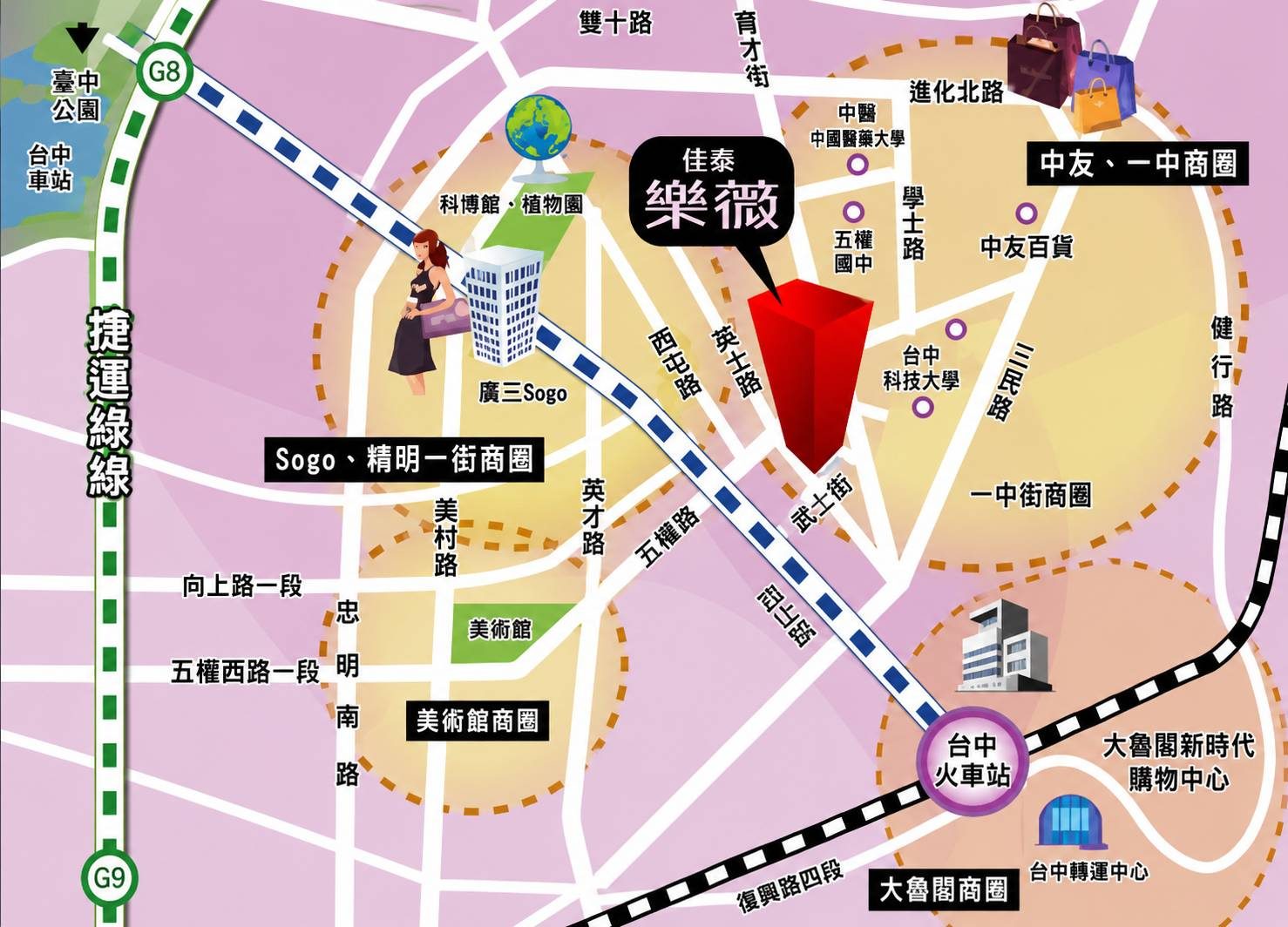 🔥專任起家旺宅｜佳泰樂薇市場稀有高樓2房車位｜中國醫生活
