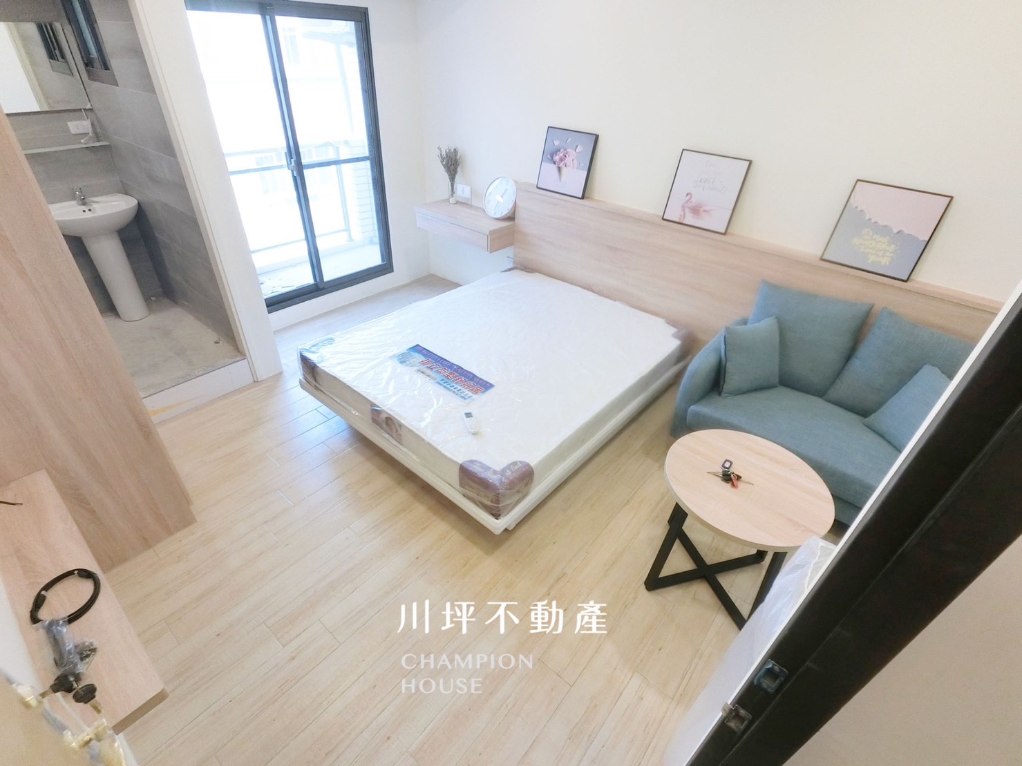 【西屯區全新套房】陽台獨洗｜家具家電齊全｜附沙發｜近永福商圈